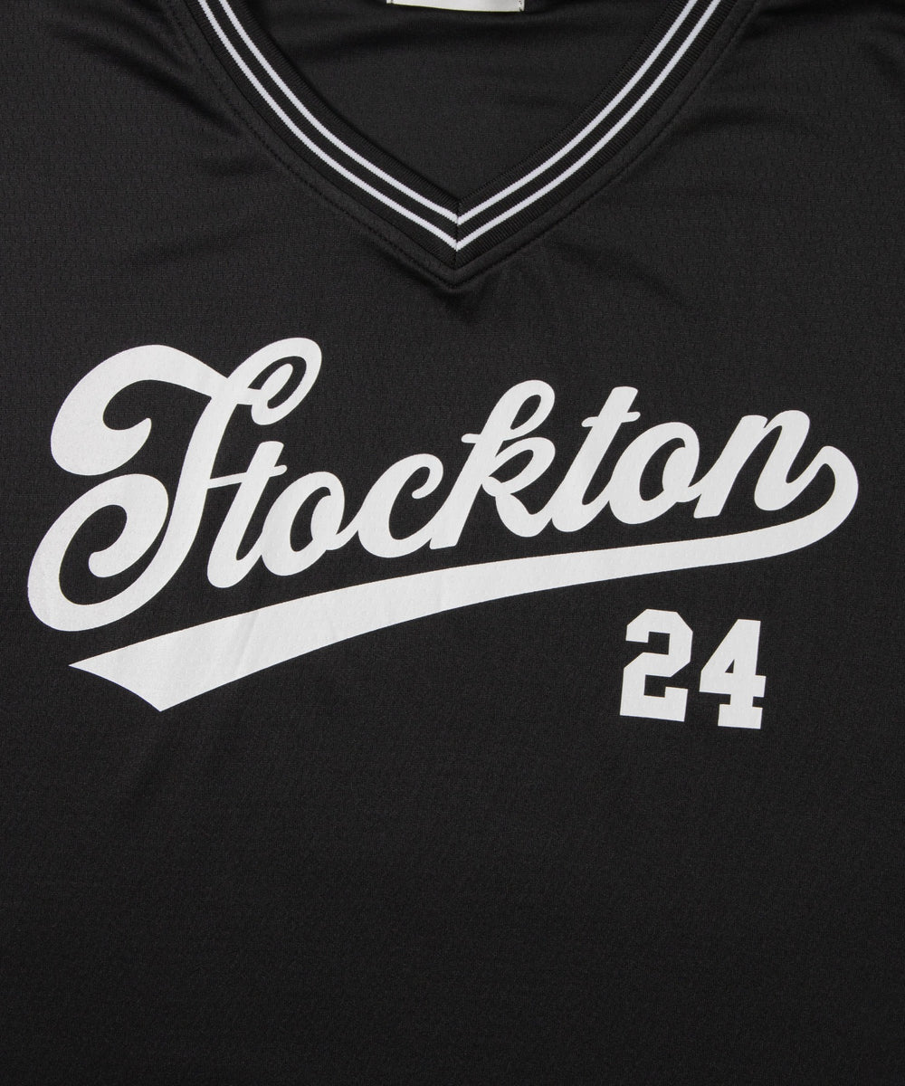 アクセ付きラインリブメッシュプルオーバー