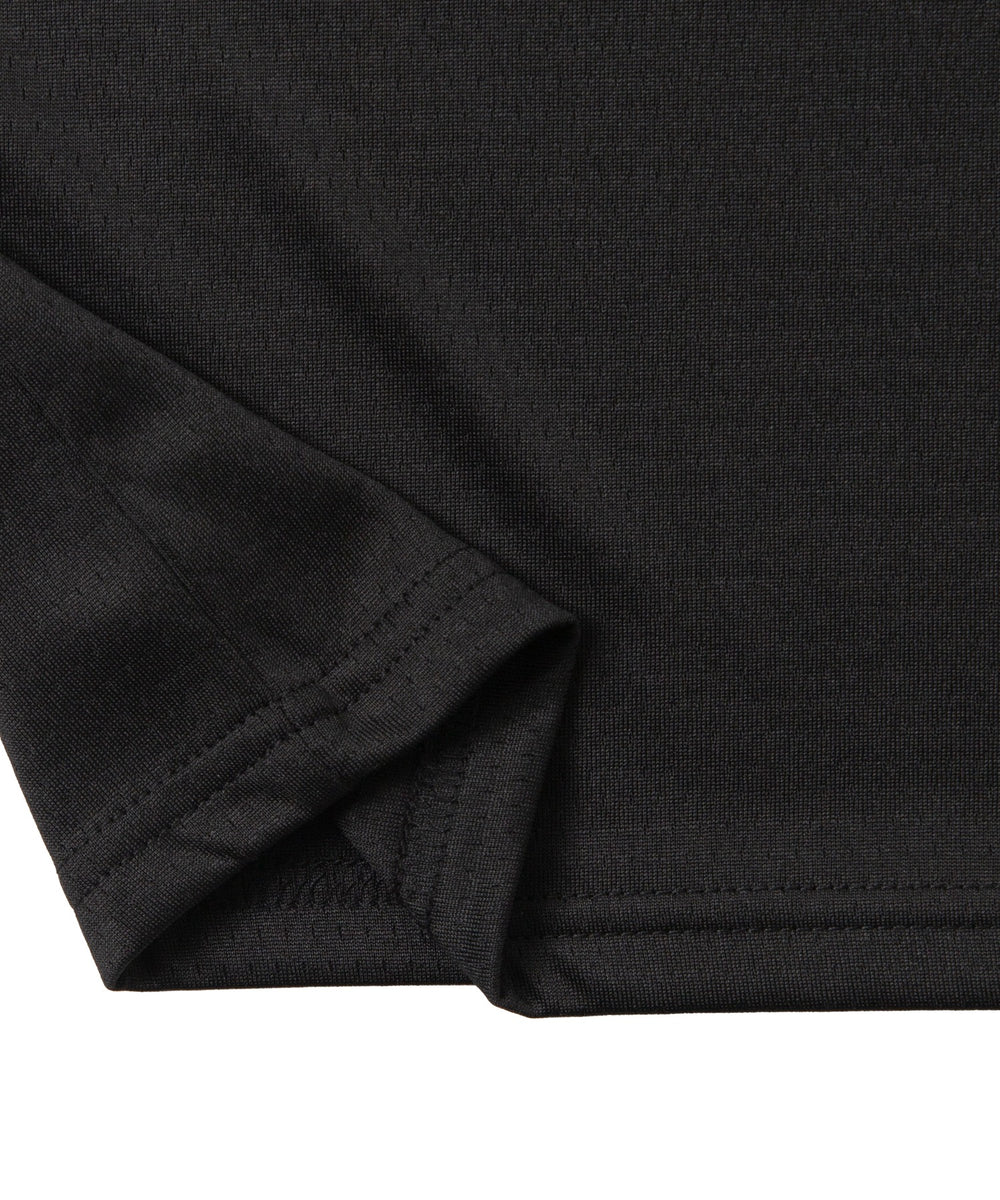 アクセ付きラインリブメッシュプルオーバー