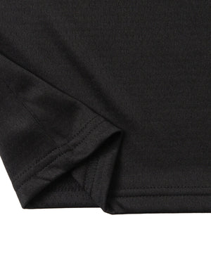 アクセ付きラインリブメッシュプルオーバー