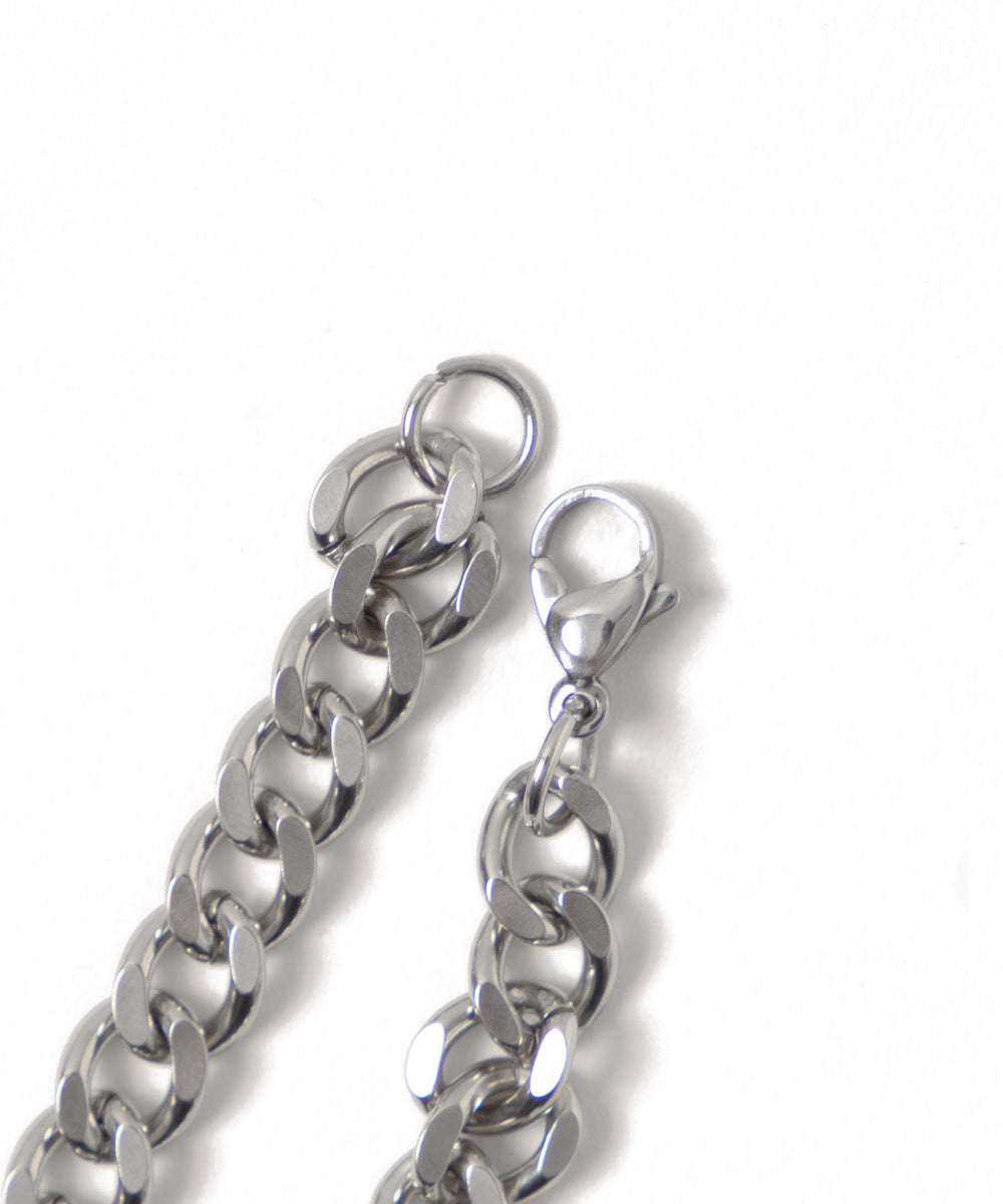 アクセ付きラインリブメッシュプルオーバー