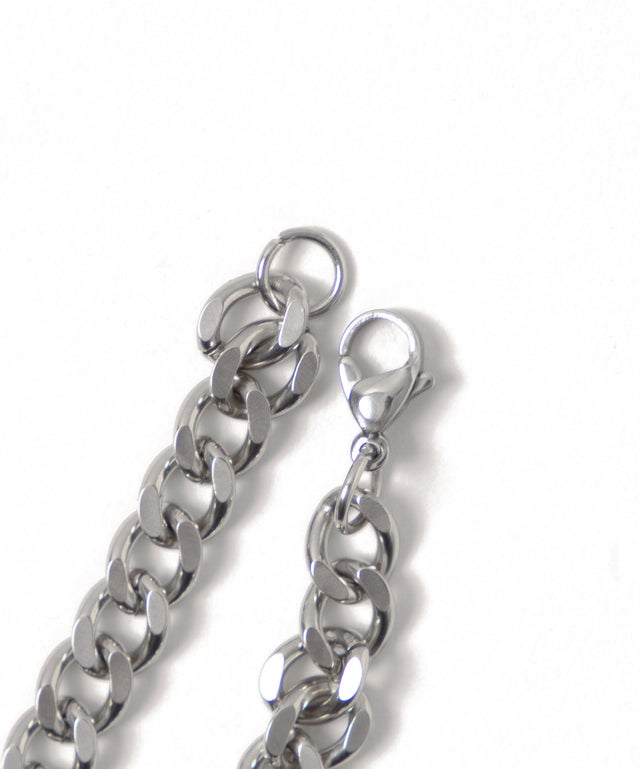 アクセ付きラインリブメッシュプルオーバー