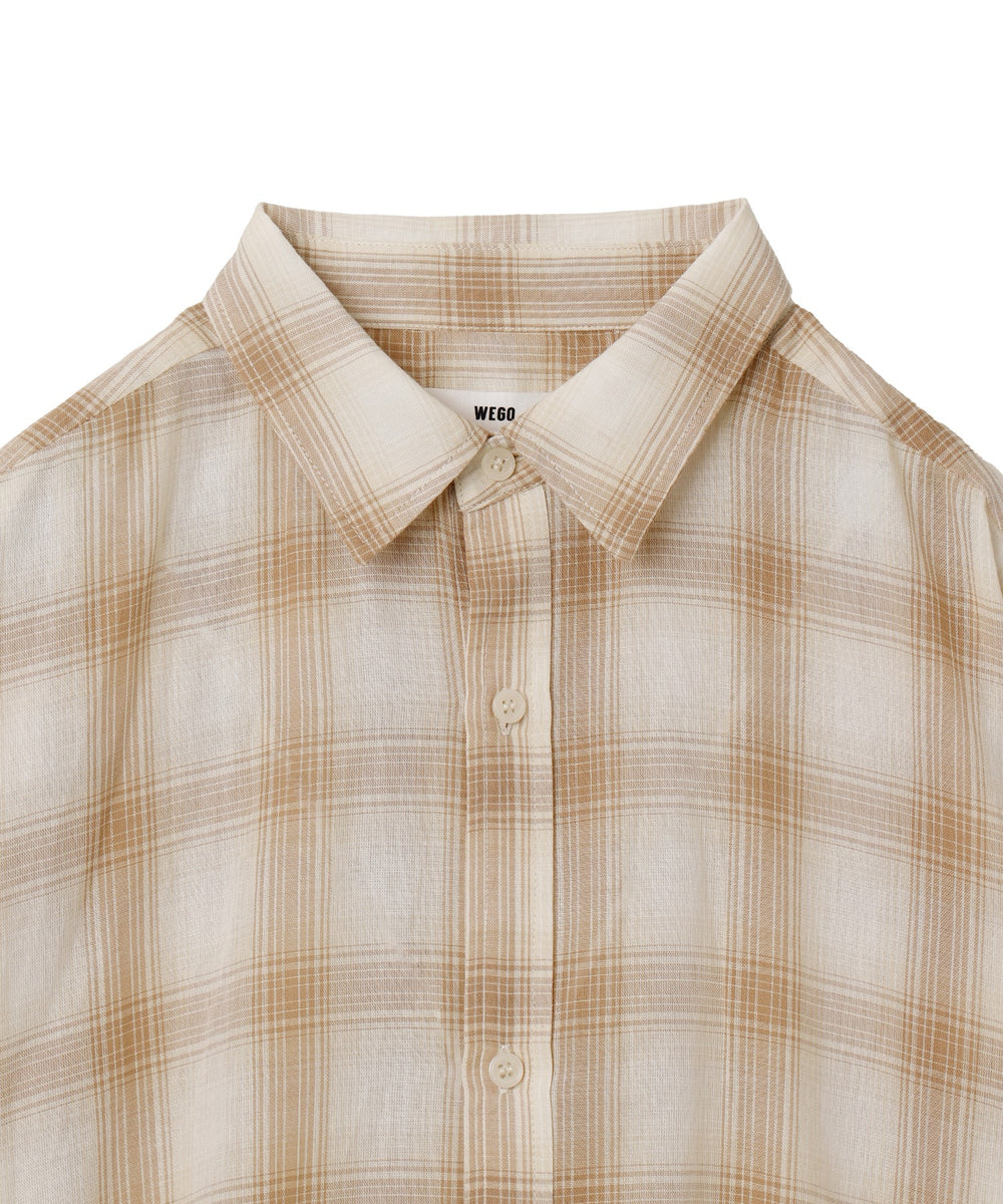 チェックシアーガーゼシャツ