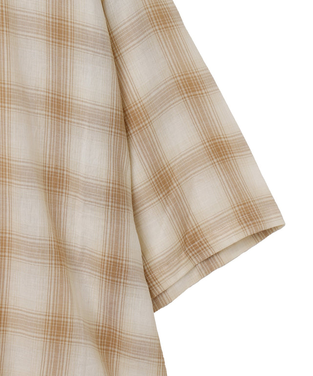 チェックシアーガーゼシャツ