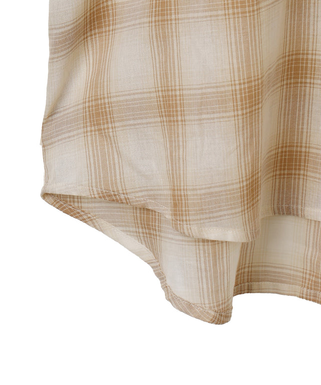 チェックシアーガーゼシャツ