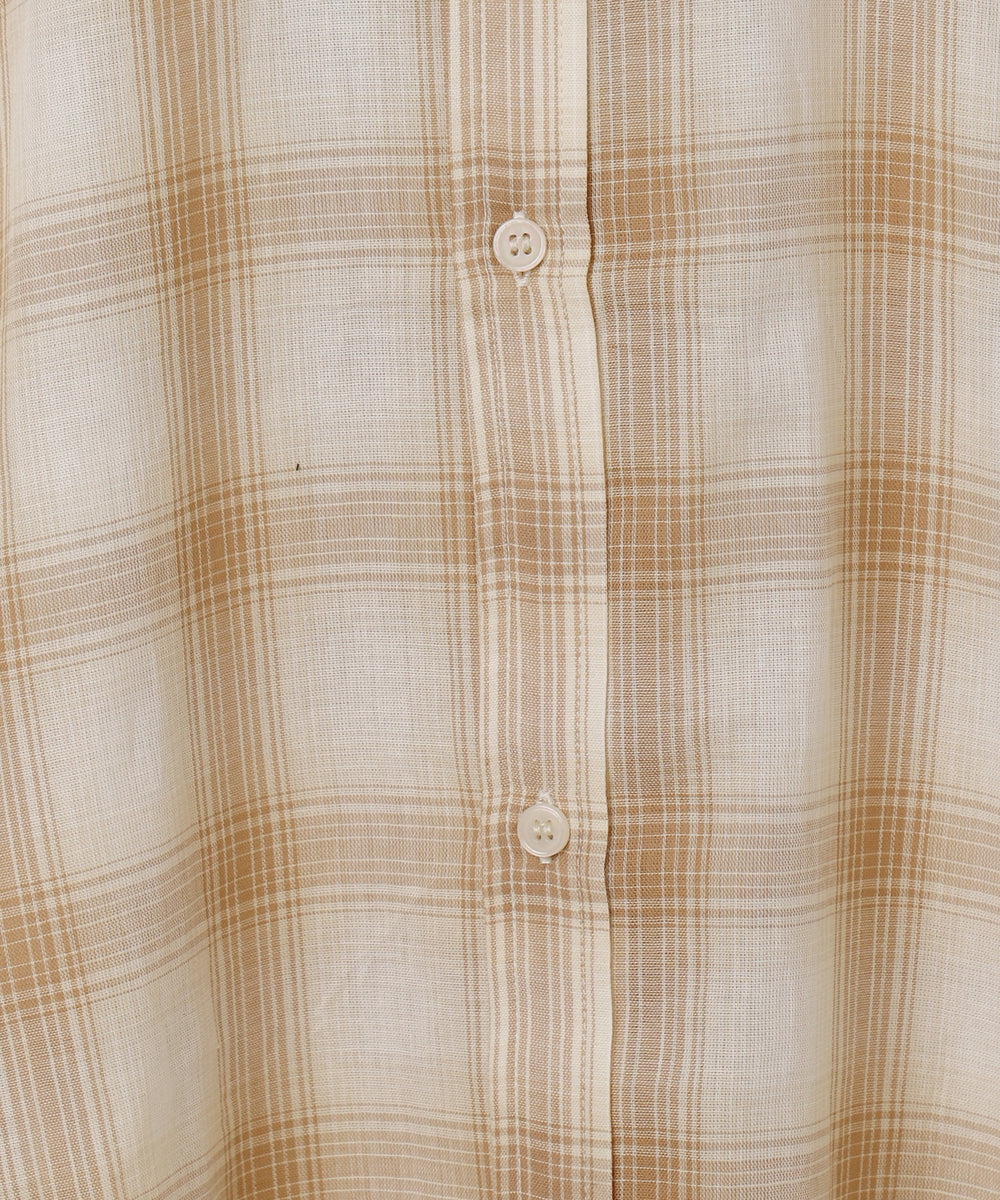 チェックシアーガーゼシャツ