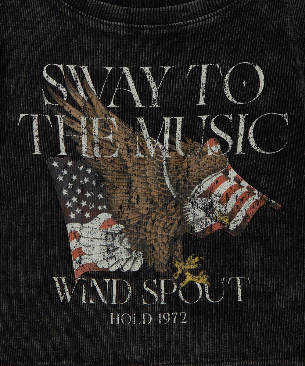 ヴィンテージウォッシュグラフィックリブT