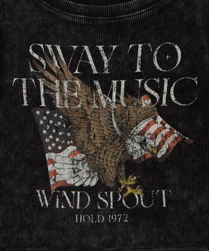 ヴィンテージウォッシュグラフィックリブT