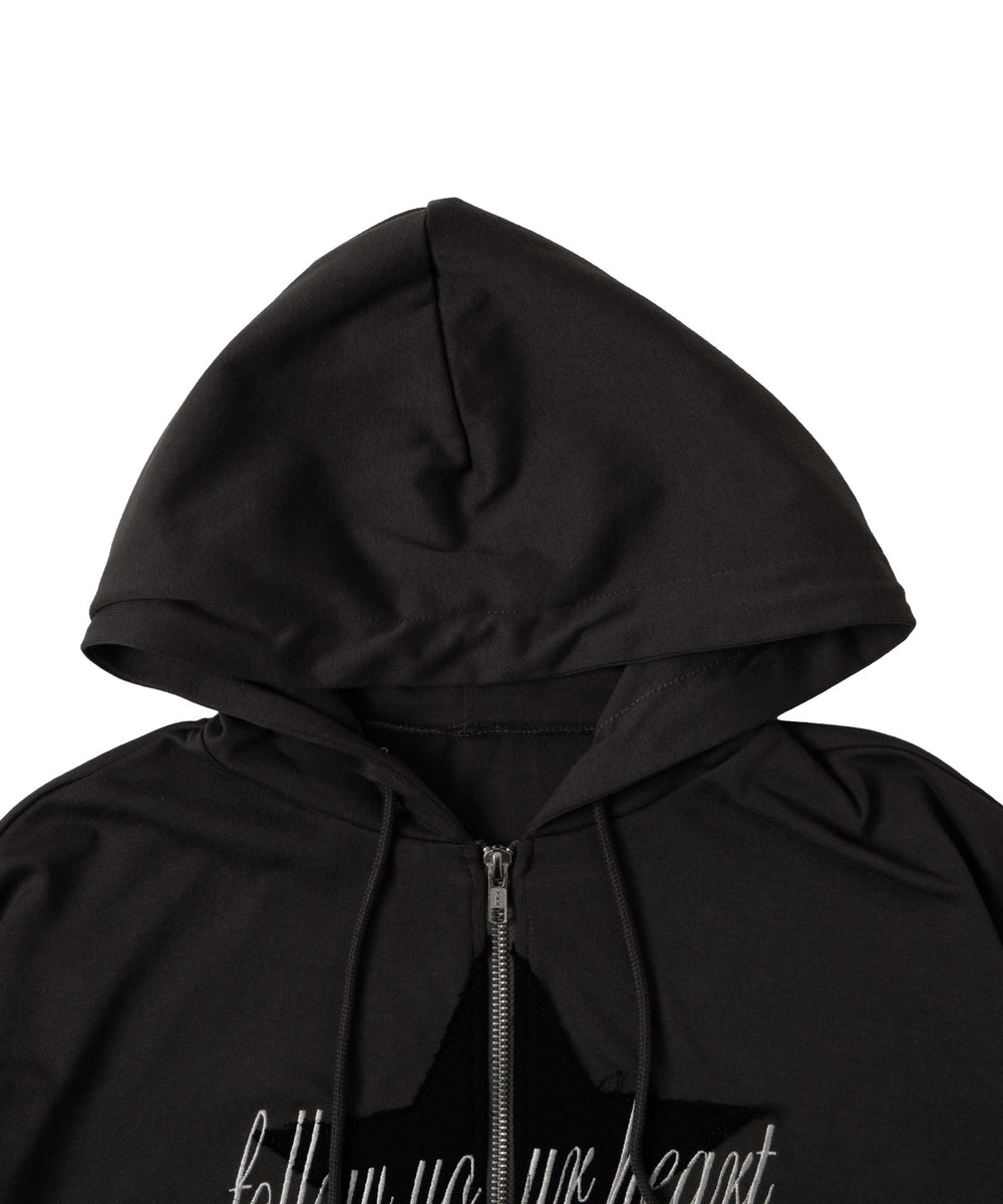 スターロゴ半袖ジップパーカー