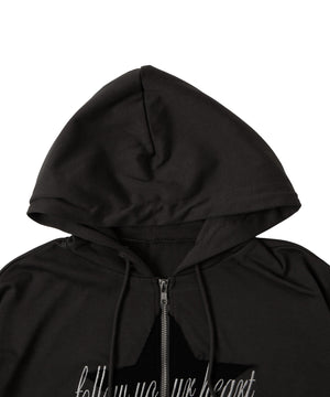 スターロゴ半袖ジップパーカー