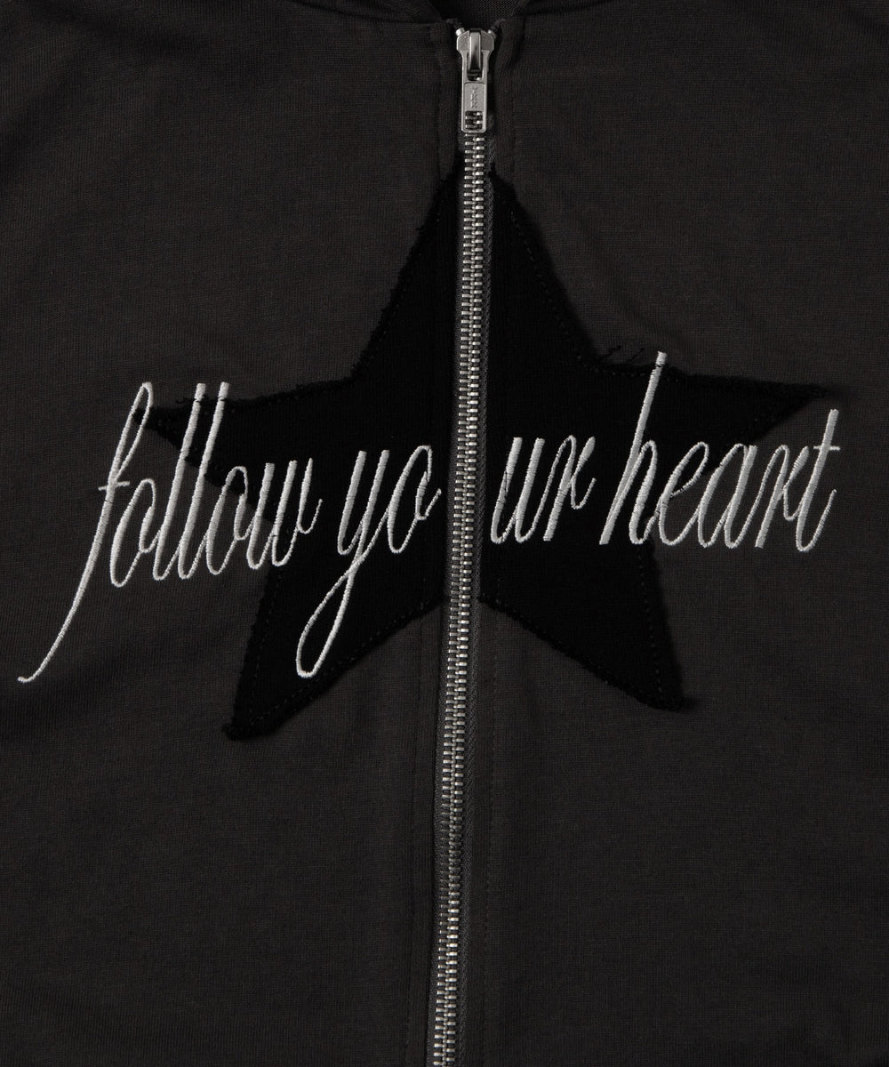 スターロゴ半袖ジップパーカー