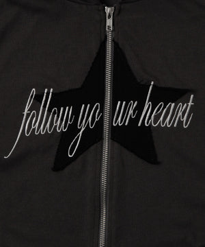 スターロゴ半袖ジップパーカー