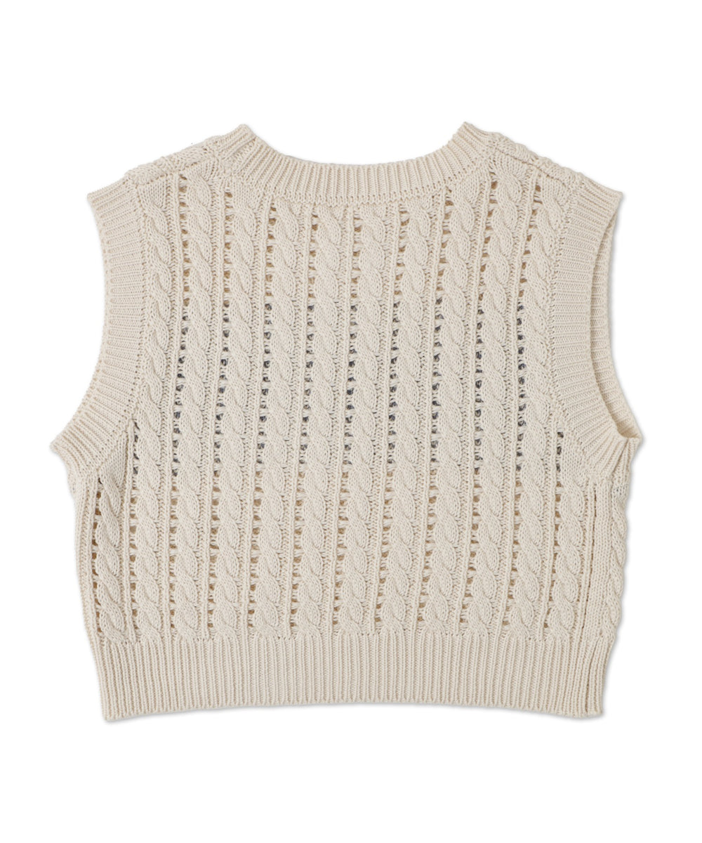 ロゴケーブルメッシュベスト