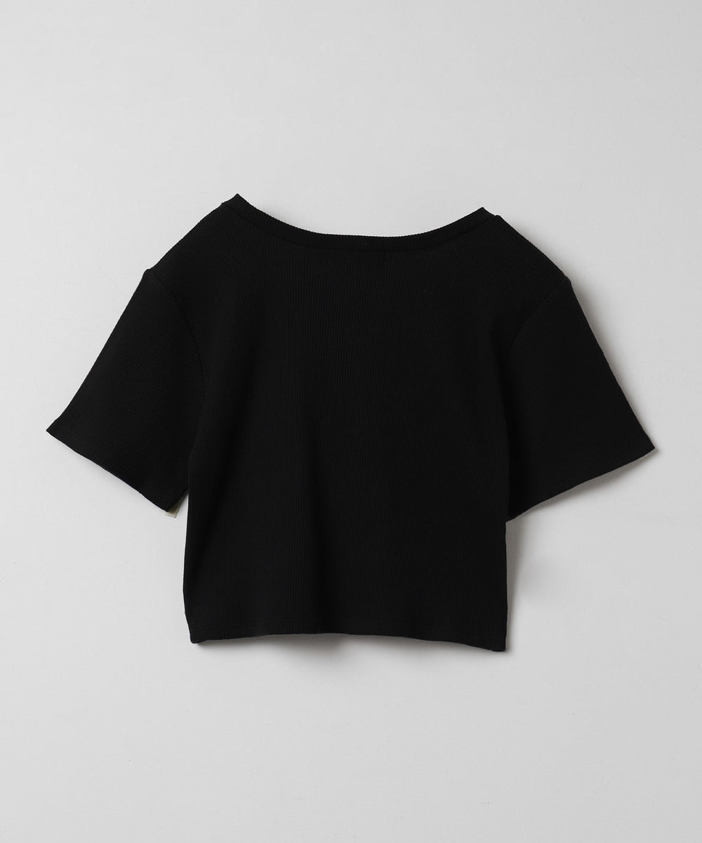 ワンポイントデザインリブT