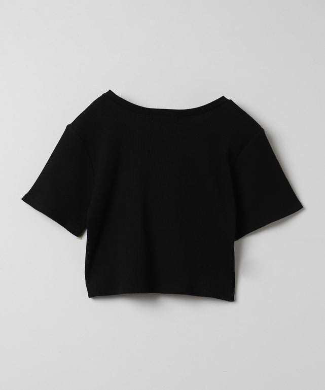 ワンポイントデザインリブT