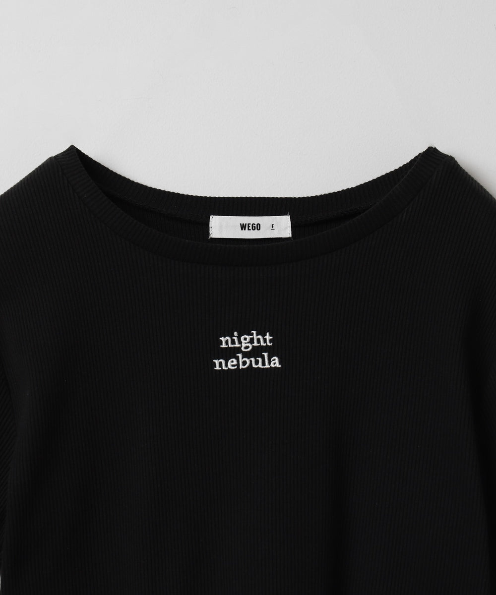 ワンポイントデザインリブT