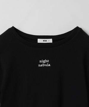 ワンポイントデザインリブT