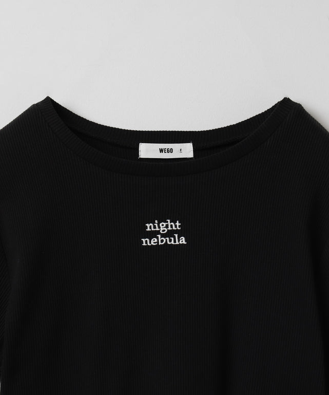 ワンポイントデザインリブT