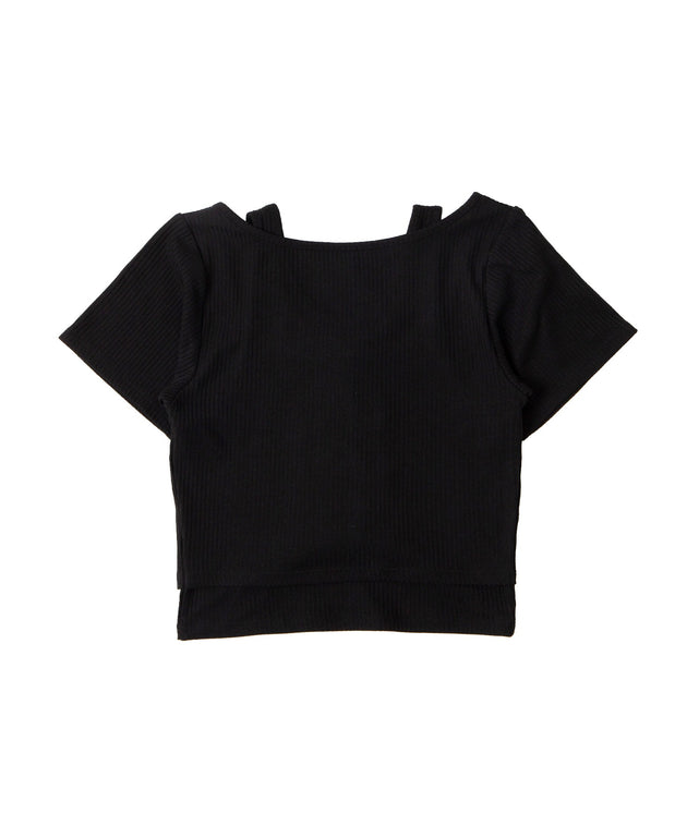 レイヤードレースアップトップス