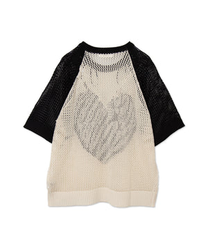 ハートロゴビッグメッシュニットT