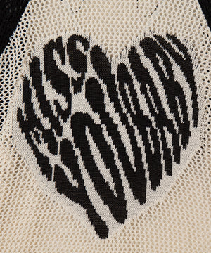 ハートロゴビッグメッシュニットT