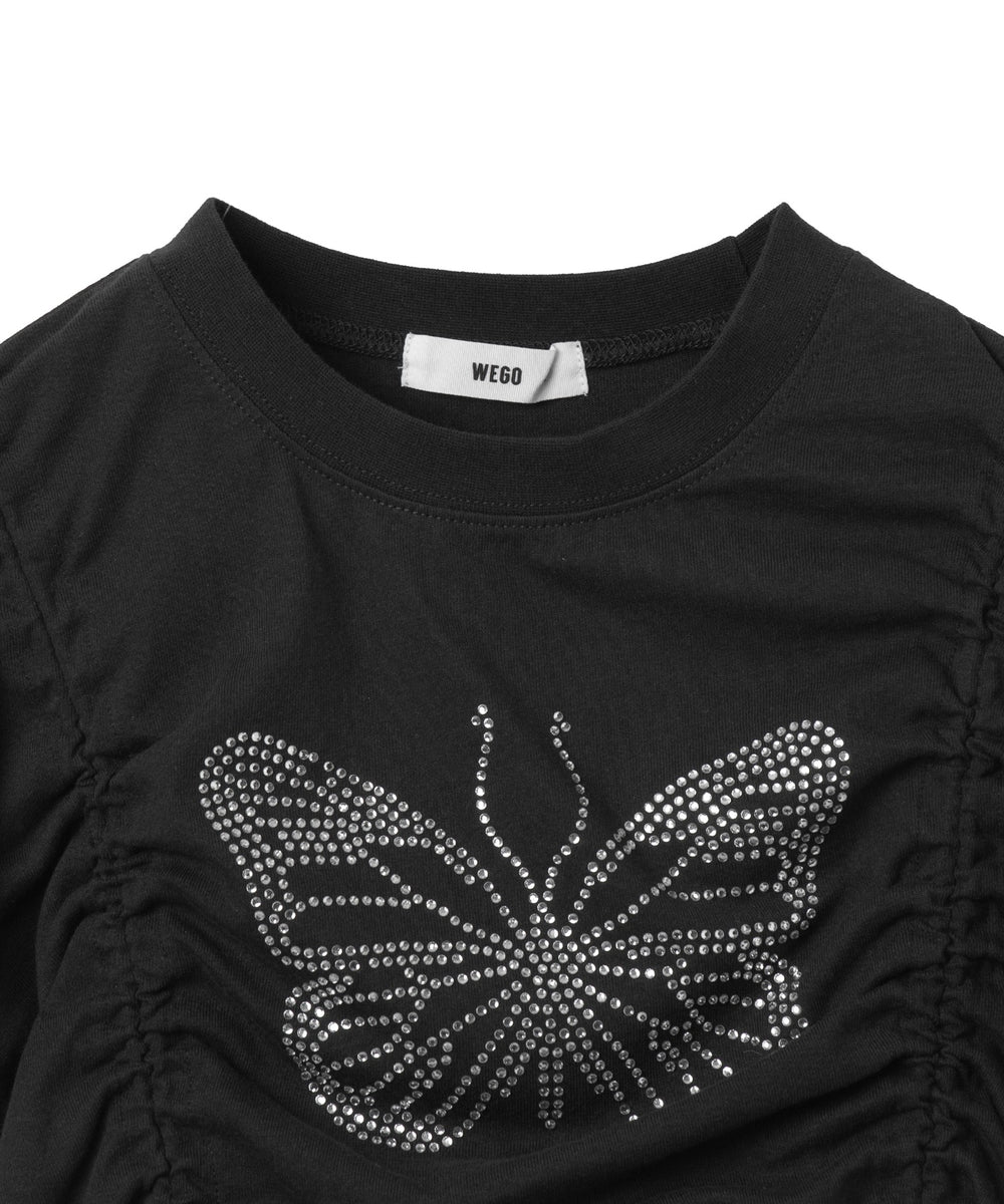 バタフライドロストラインストーンT