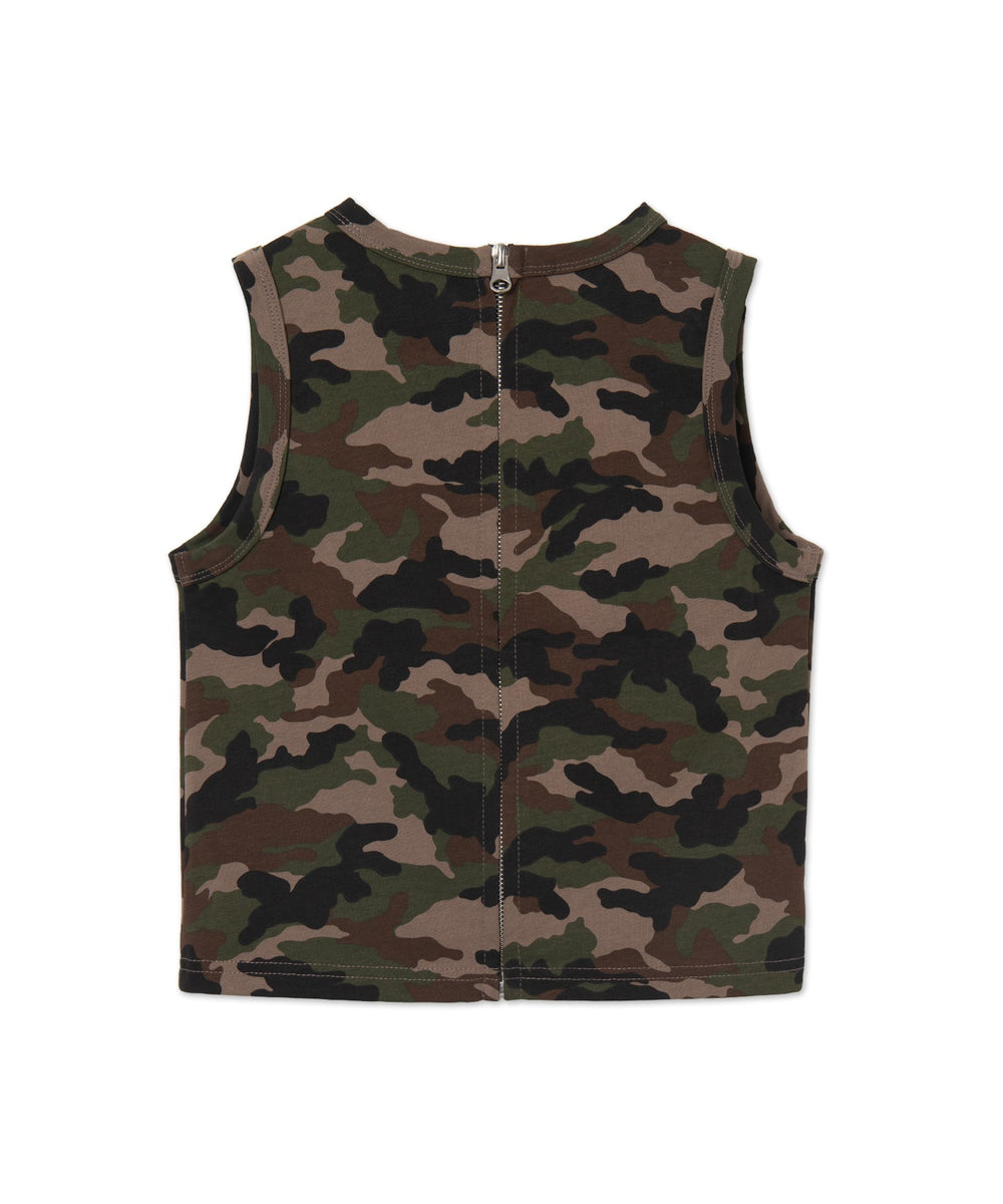迷彩ロゴラインストーンタンクトップ