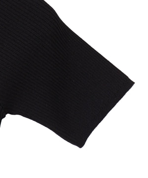 チョーカーリボン付きオフショルニット