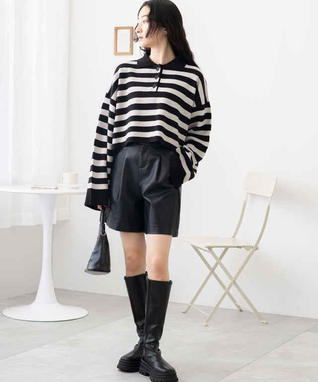 ブラック系ボーダー　モデル:163cm F着用