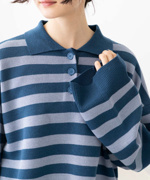 ブルー系ボーダー　モデル:163cm F着用