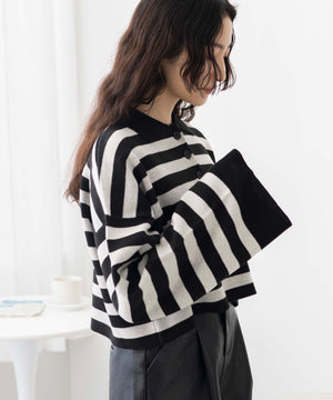 ブラック系ボーダー　モデル:163cm F着用