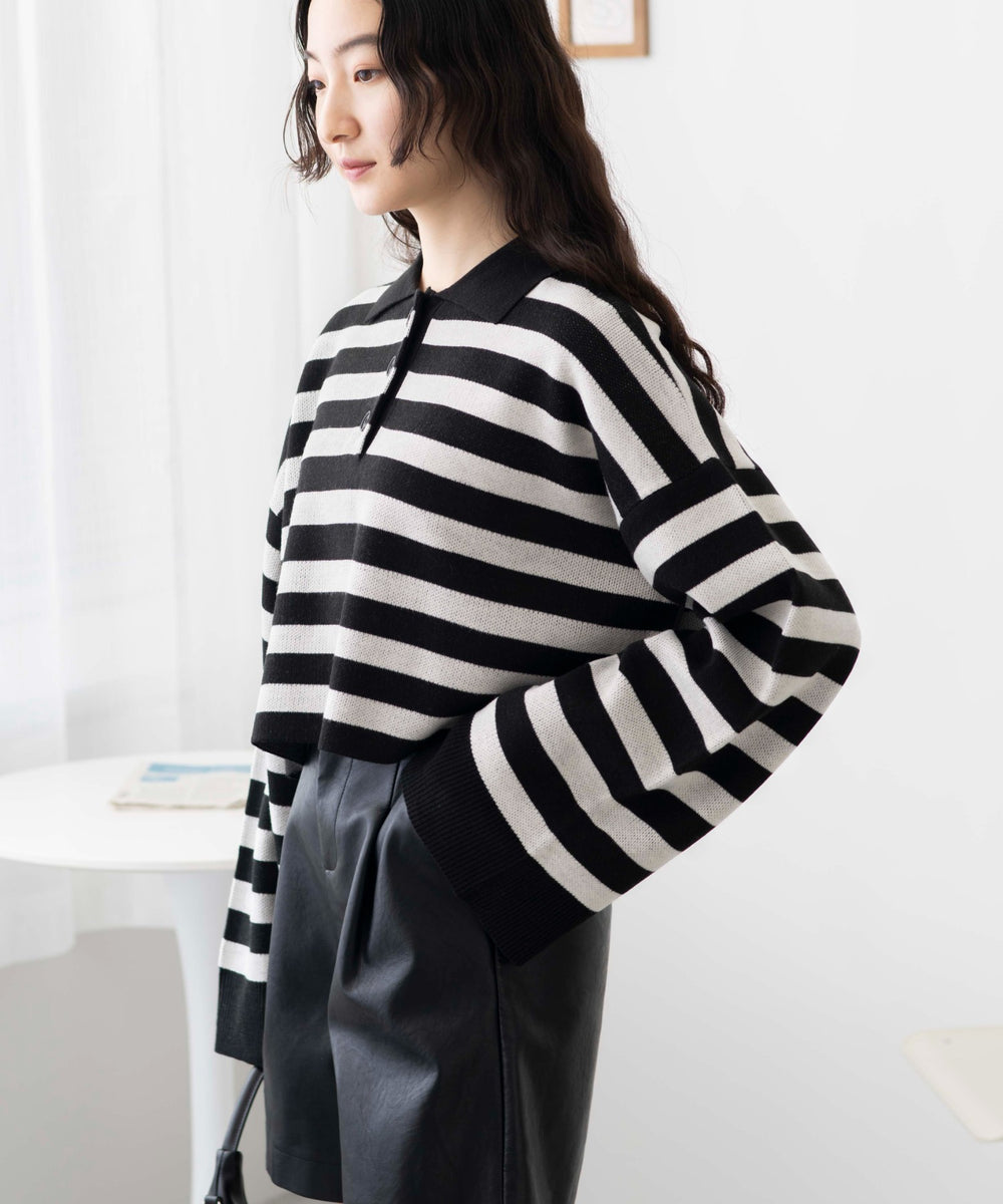 ブラック系ボーダー　モデル:163cm F着用