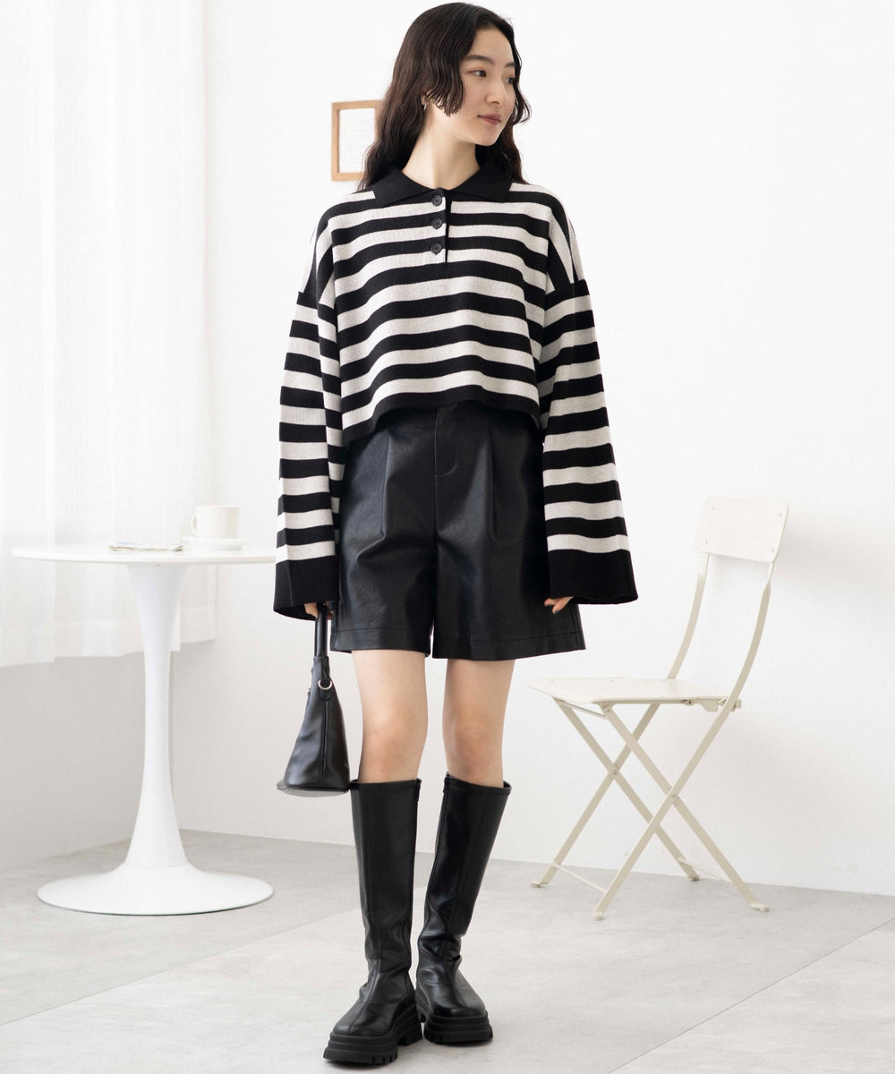 ブラック系ボーダー　モデル:163cm F着用