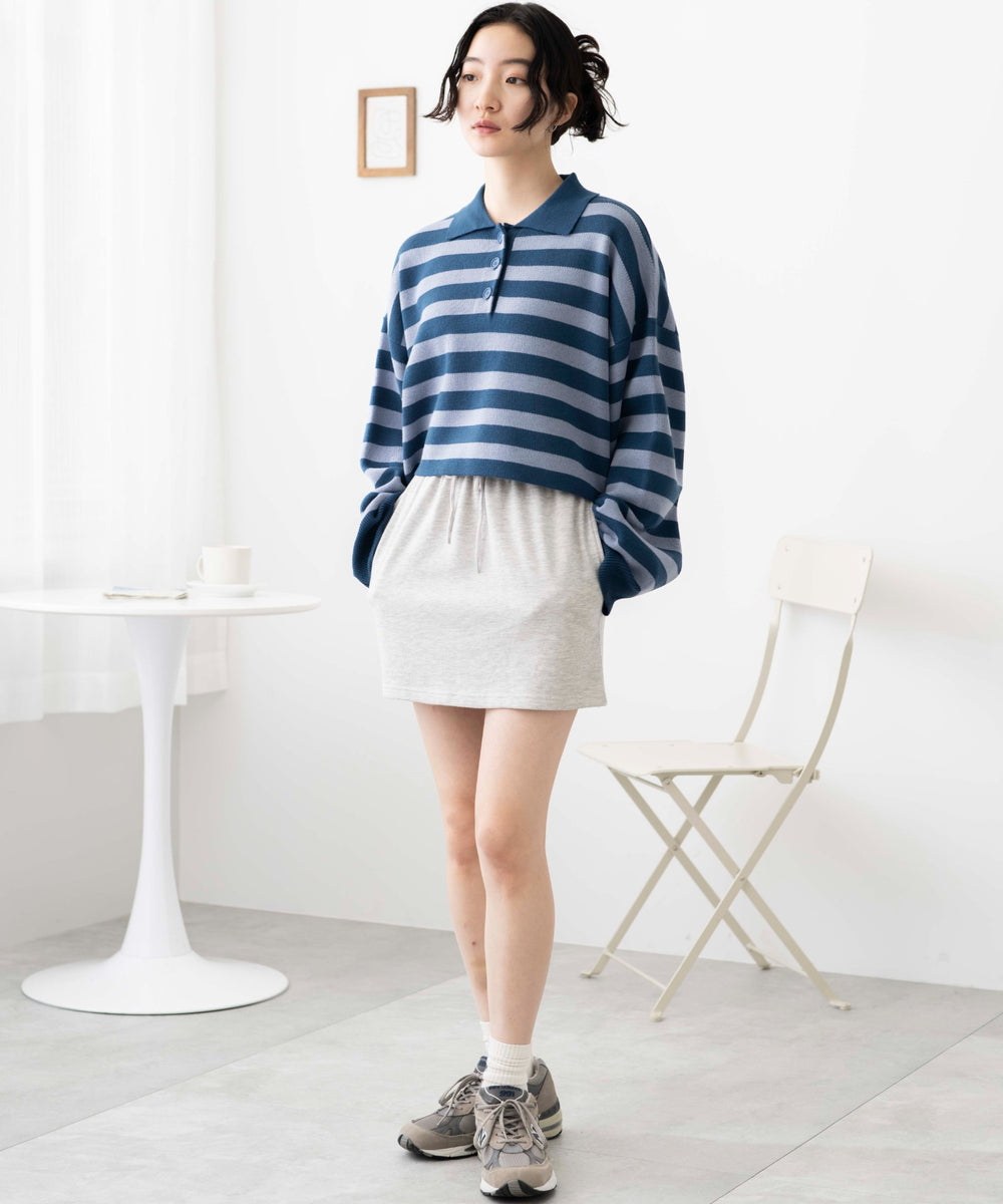 ブルー系ボーダー　モデル:163cm F着用