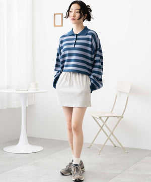 ブルー系ボーダー　モデル:163cm F着用