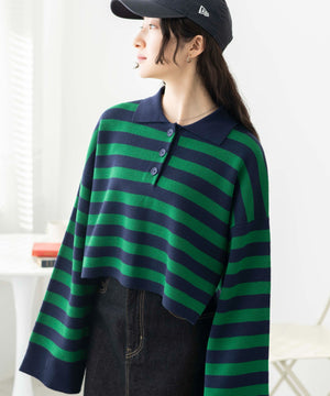 グリーン系ボーダー　モデル:163cm F着用