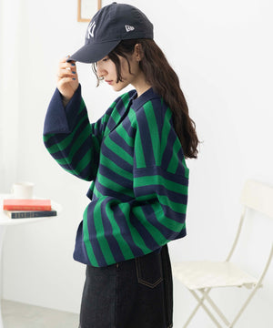 グリーン系ボーダー　モデル:163cm F着用