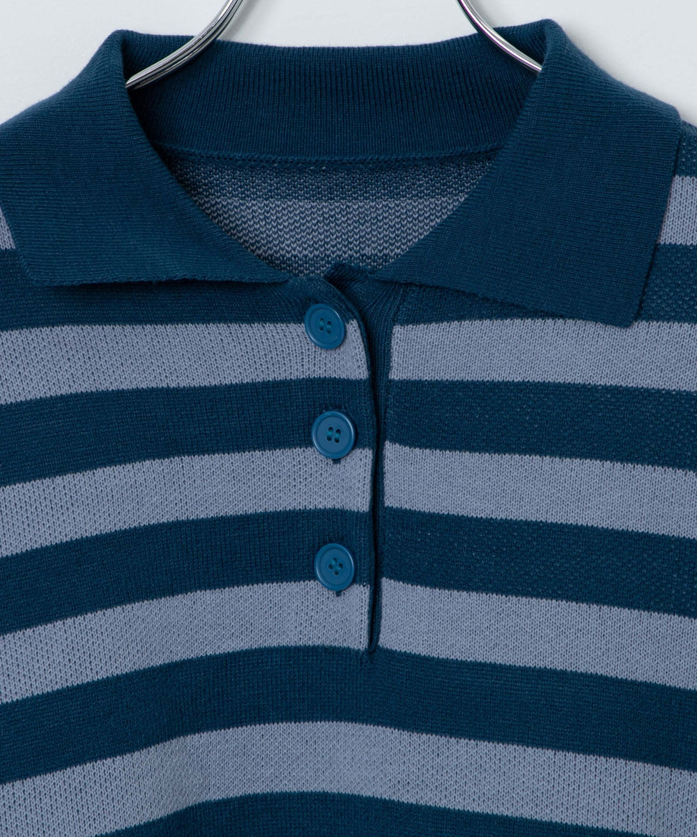 ボーダーニットポロ