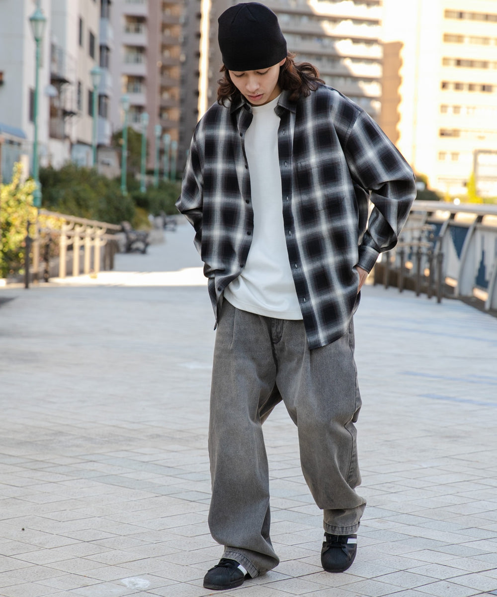 ブラック系チェック モデル：174cm L着用