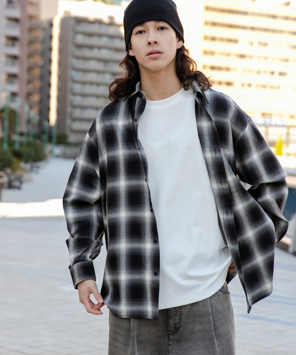 ブラック系チェック モデル：174cm L着用