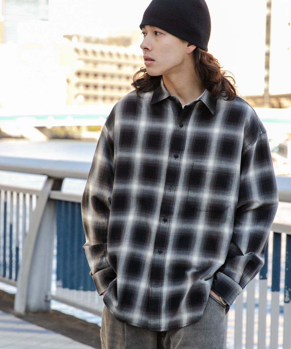 ブラック系チェック モデル：174cm L着用