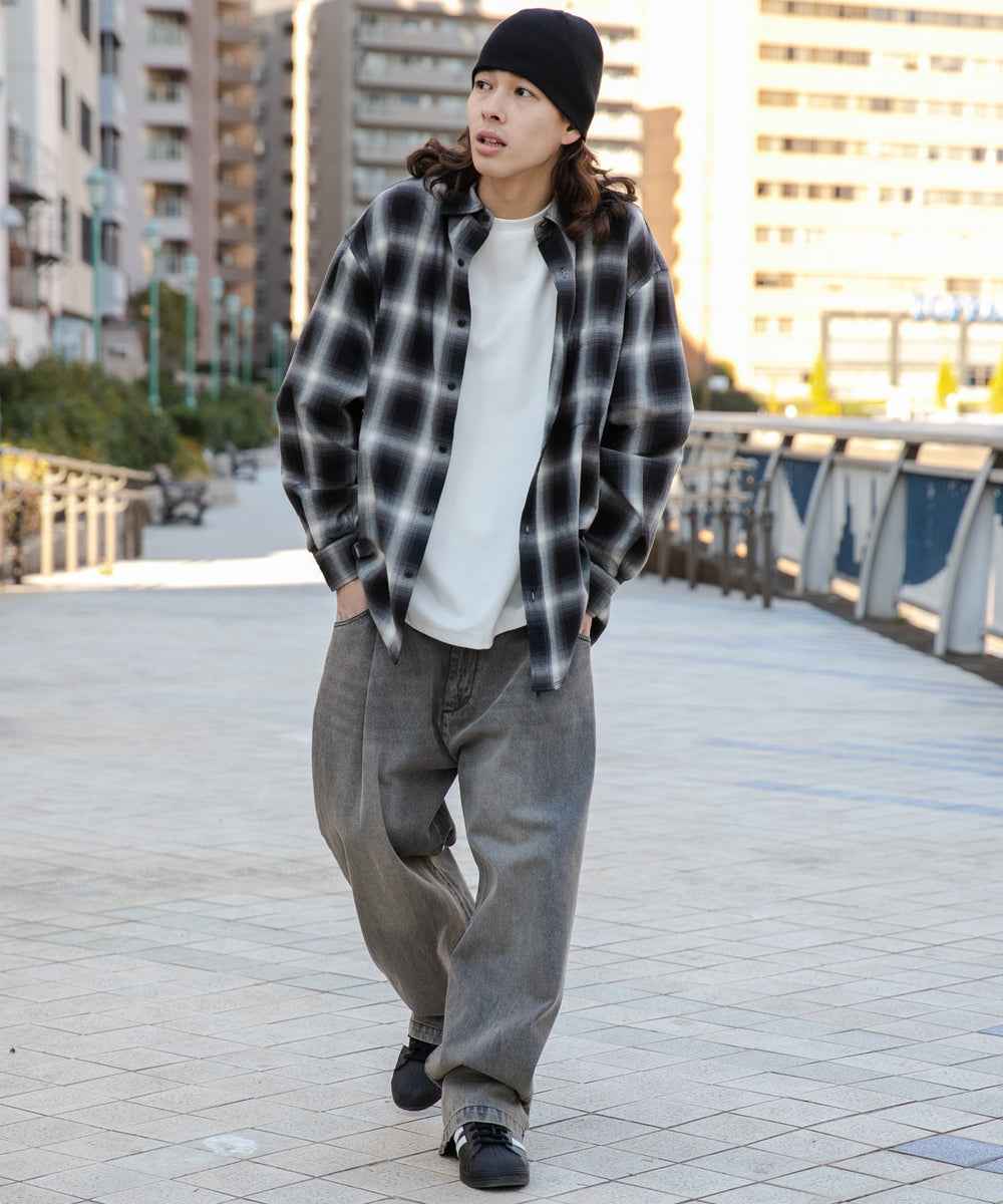 ブラック系チェック モデル：174cm L着用