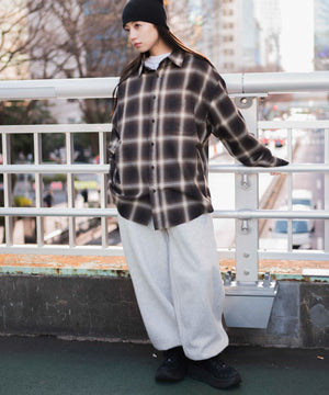 ブラウン系チェック モデル：160cm M着用