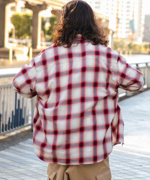 レッド系チェック モデル：174cm L着用