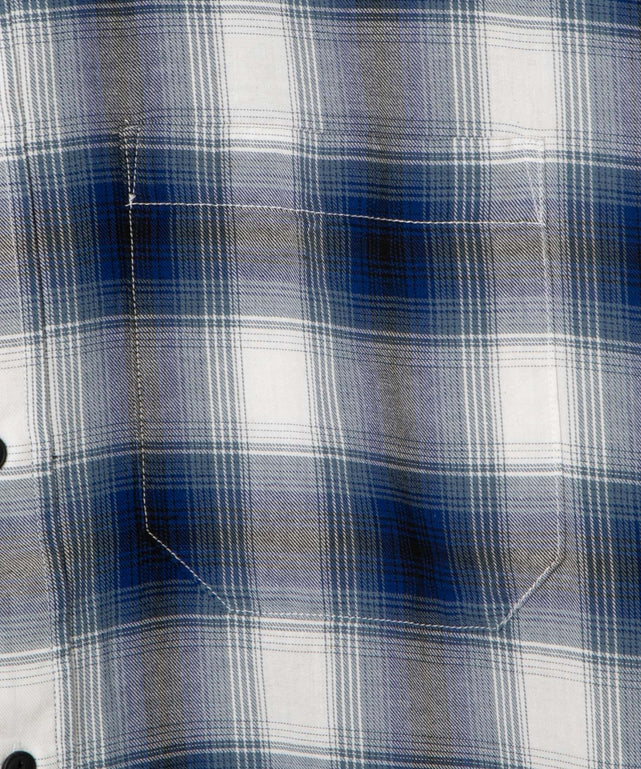 オンブレチェックシャツ