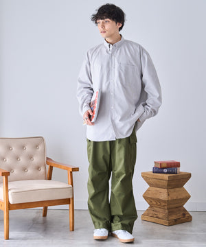 グレー系ストライプ モデル：175cm L着用