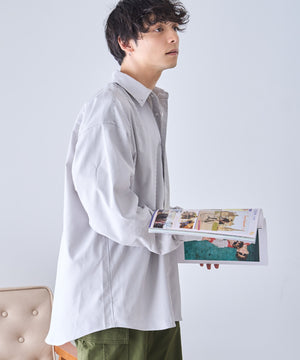 グレー系ストライプ モデル：175cm L着用