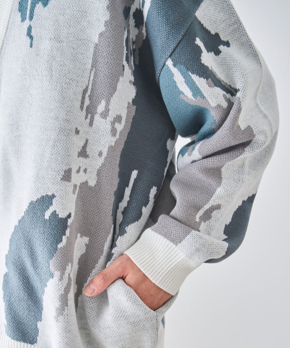 オーバーフィットパターンカーディガン