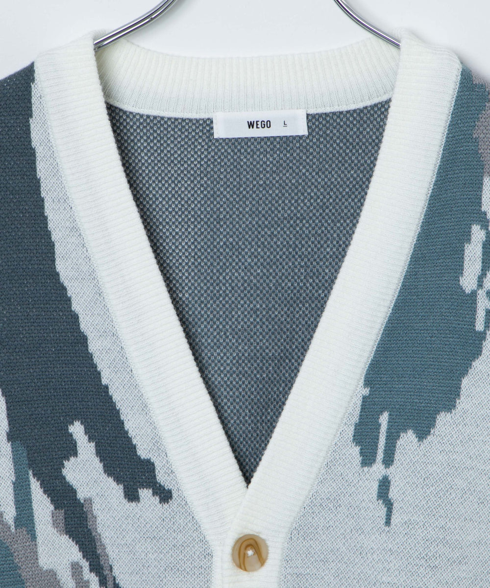 オーバーフィットパターンカーディガン