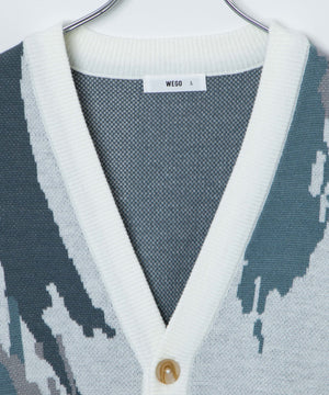 オーバーフィットパターンカーディガン