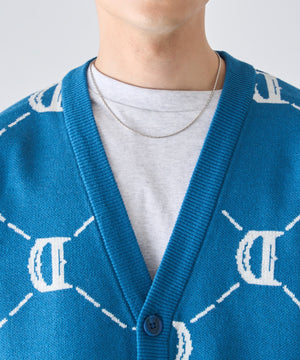 オーバーフィットロゴカーディガン